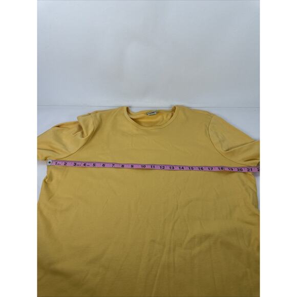 LL Bean 100% Supima Cotton Yellow Crew Neck Long Sleeve T-Shirt Size XL REG - Picture 5 of 7